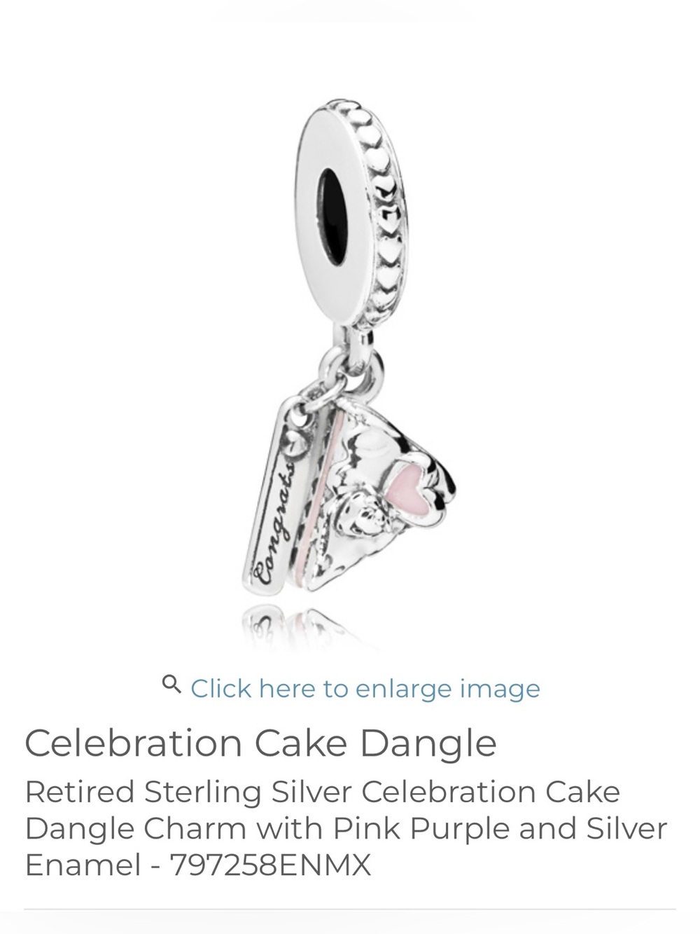 Pandora “Celebration Cake” Sterling Silver Charm | S925 ALE